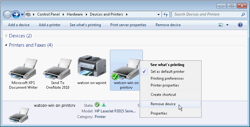 print selection in win7