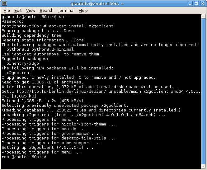 x2go download linux command line