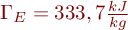 
\Gamma_E = 333,7 \frac{kJ}{kg}
