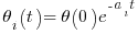 \theta_{i}(t) = \theta(0) e^{-a_{i} t}